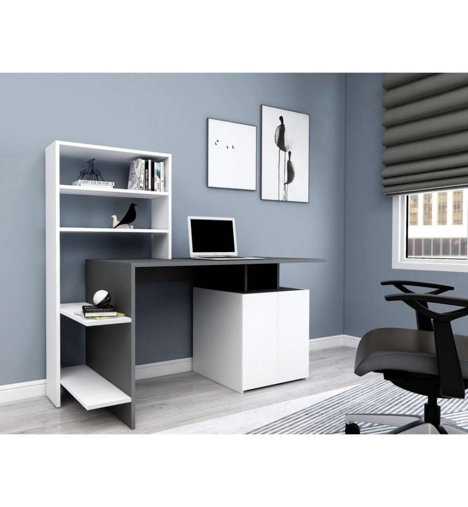 Bureau d'étude, blanc anthracite, panneau de particules mélaminé