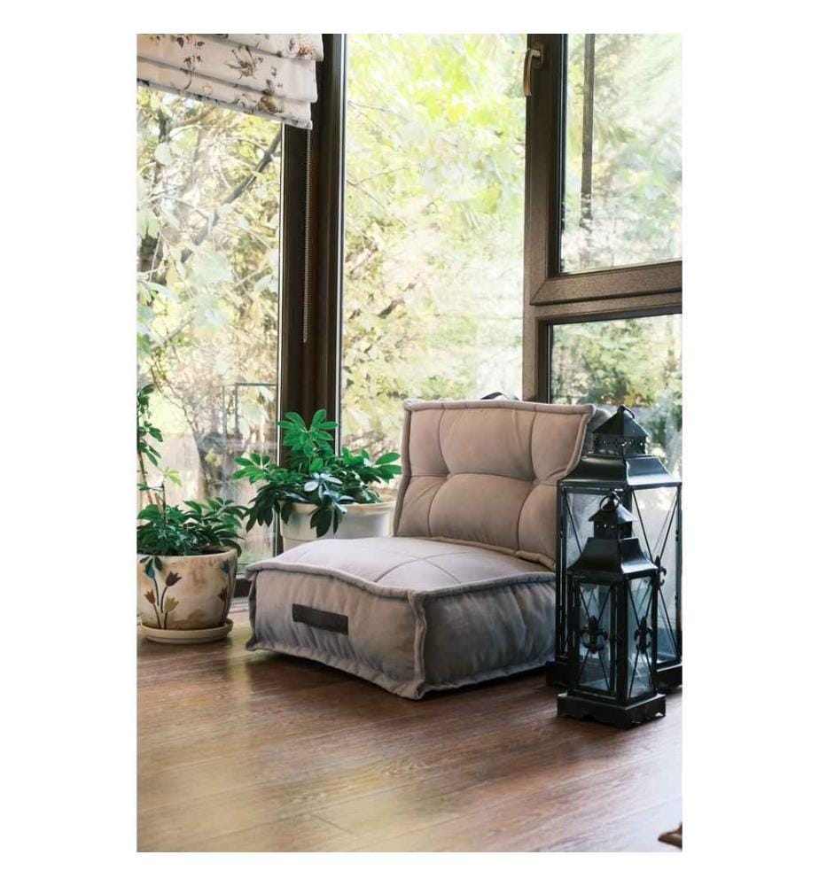 Sac pouf, gris, tissu Soho