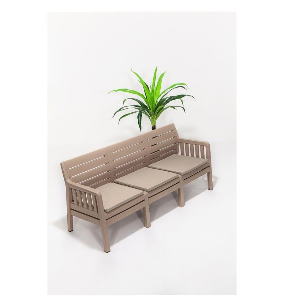 Garden 3-Seat Sofa, Cappucino, 100% Polypropylen