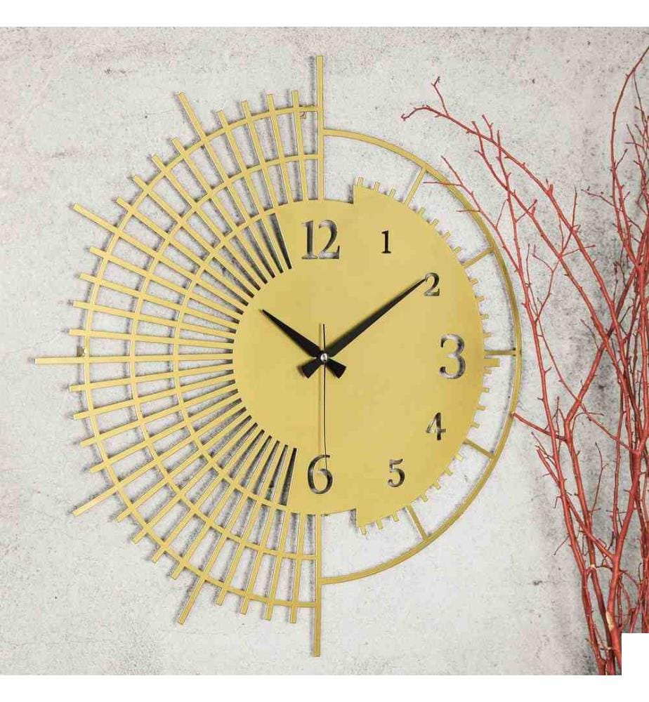 Horloge murale décorative, or, 100% métal