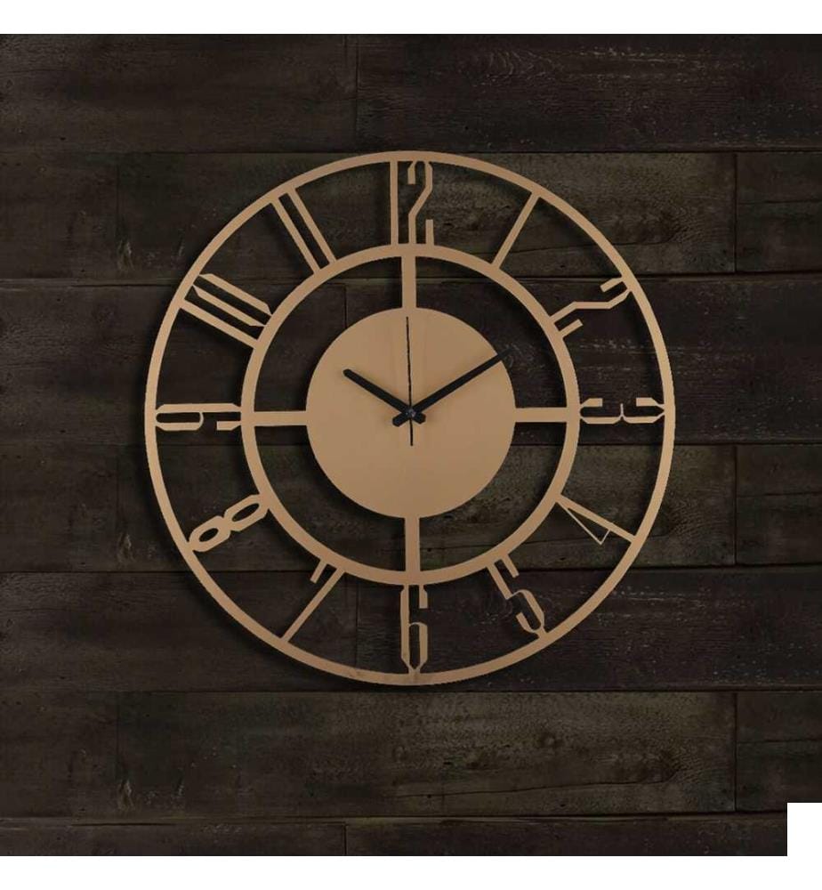 Horloge murale décorative, or, 100% métal