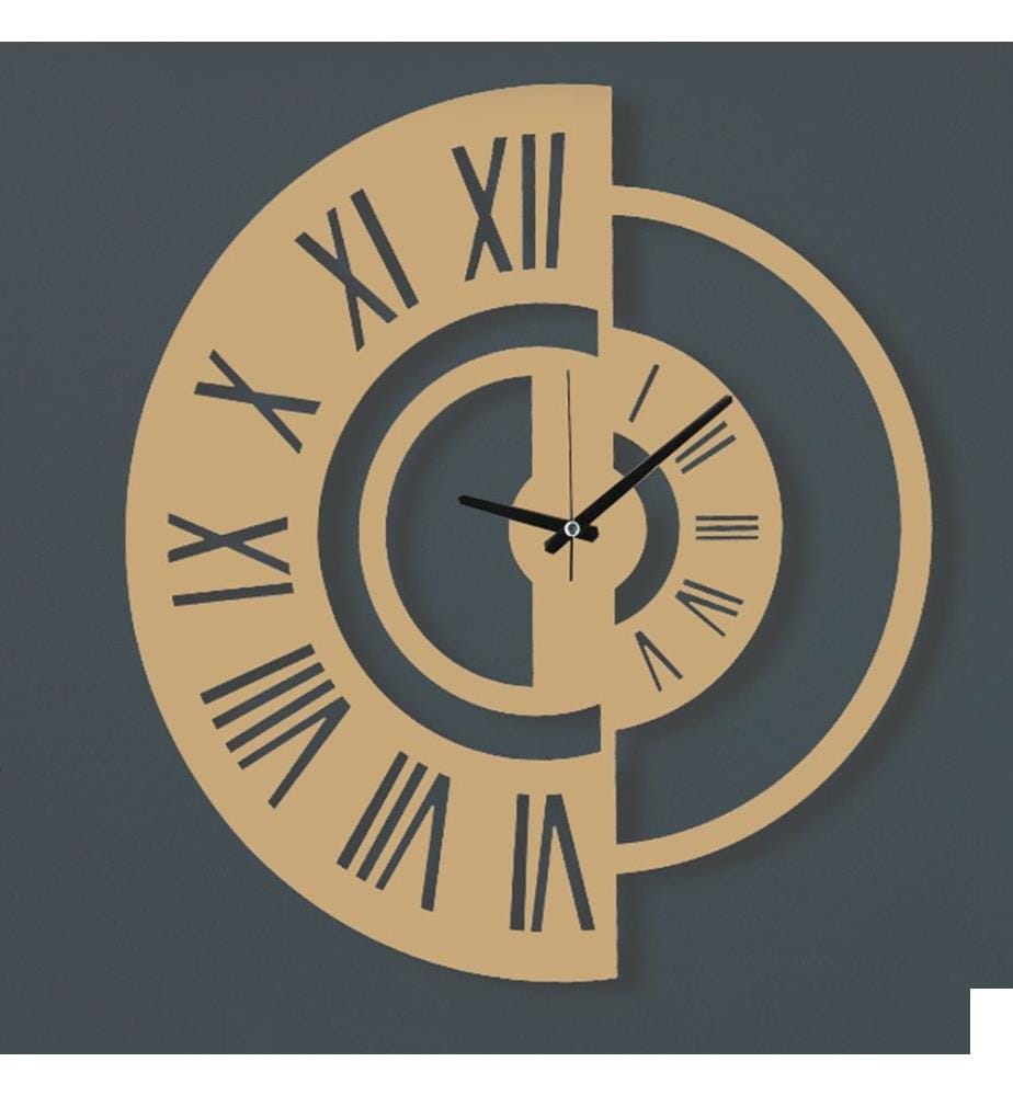 Horloge murale décorative, or, 100% métal