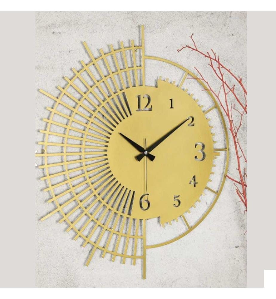 Horloge murale décorative, or, 100% métal