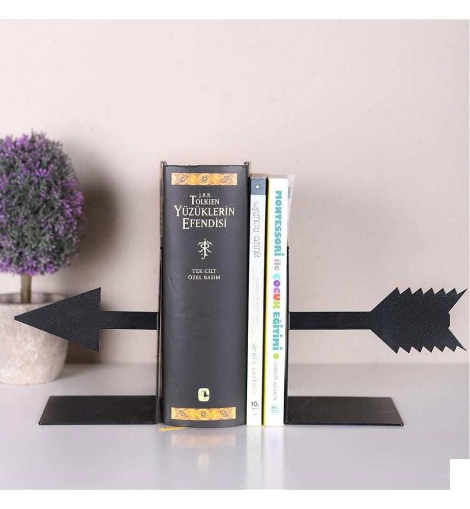 Serre-livres en métal, noir, 100% métal