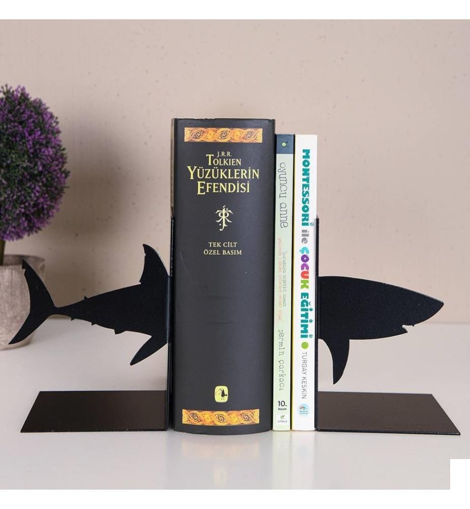 Serre-livres en métal, noir, 100% métal