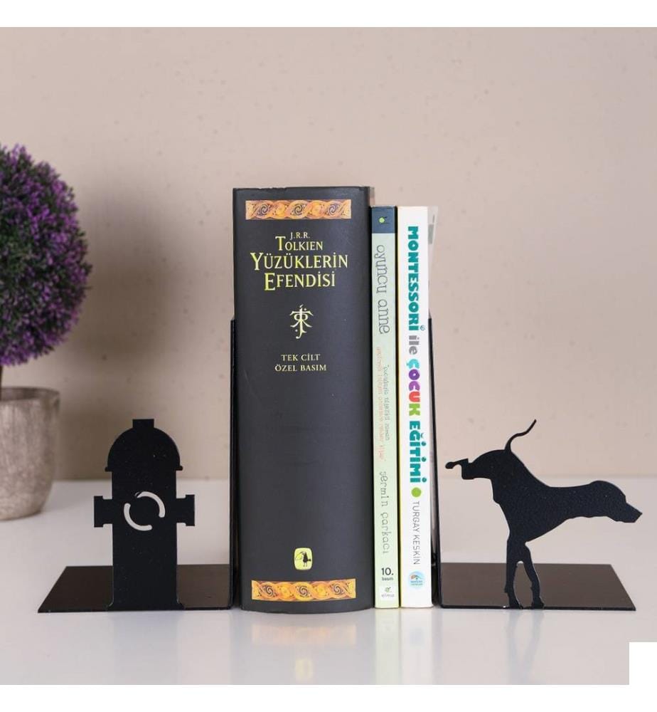 Serre-livres en métal, noir, 100% métal
