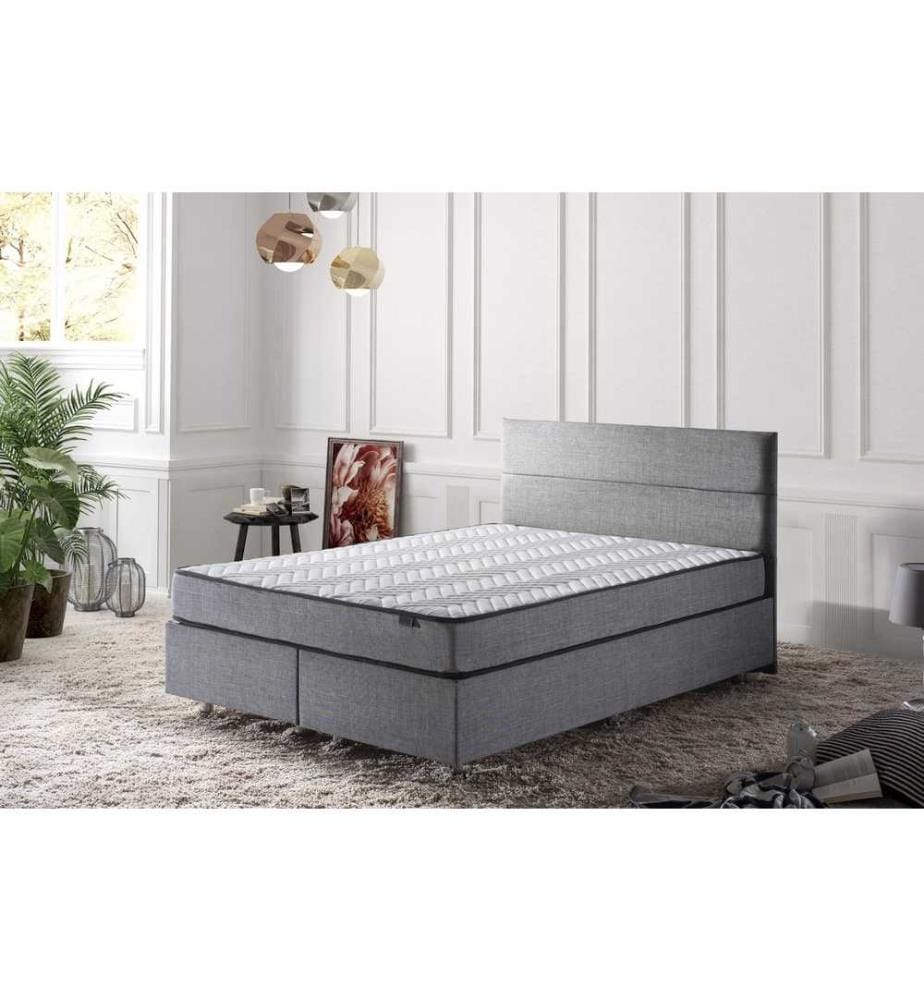 Matelas, blanc gris, housse en tissu Jacquard, orthopédique complet