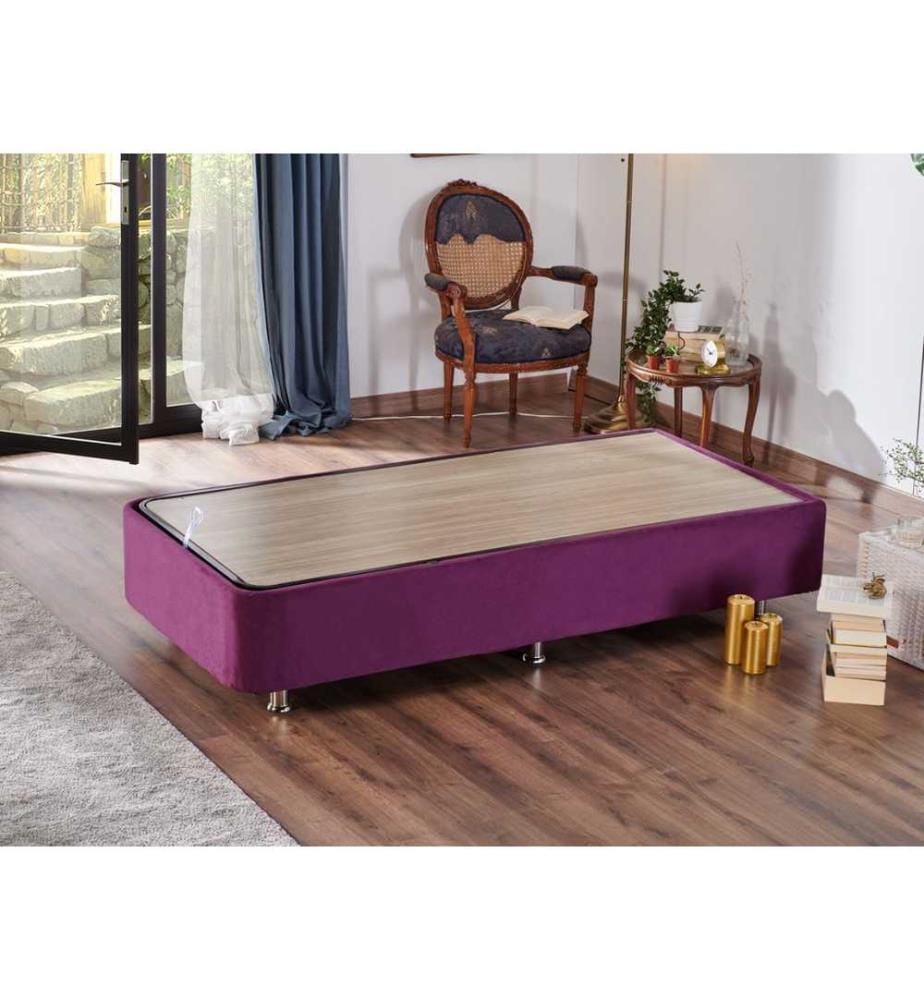Sommier à une place, violet, cadre : Acier, Tissu : Soho Fabric
