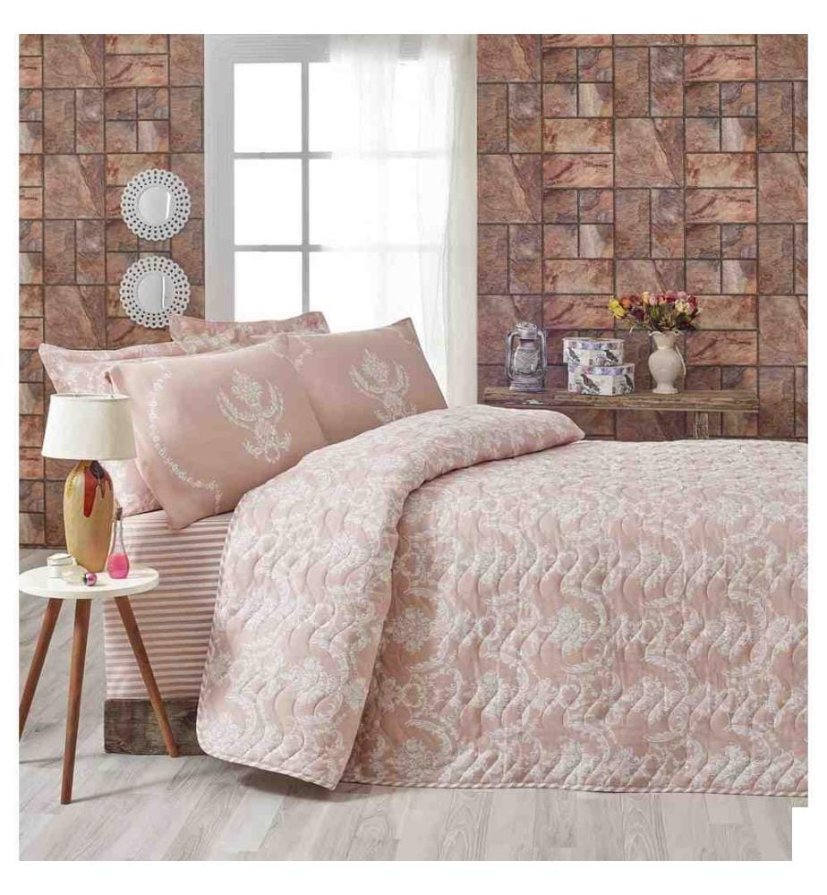 Ensemble de couvre-lits matelassés King, Powder, White, 65% coton - 35% polyester (couverture) - , 100% fibre (garnissage)