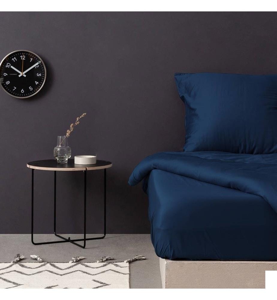 Drap-housse simple en satin, bleu pétrole, 100% coton satin