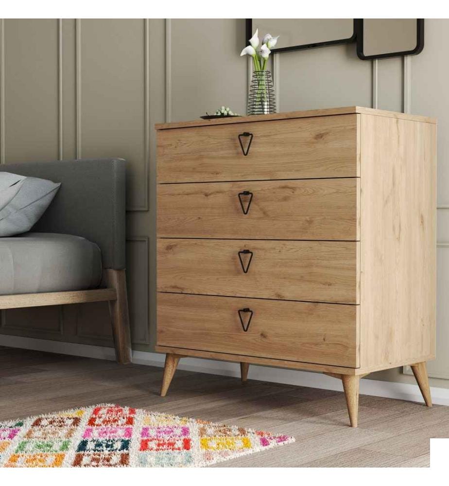 Commode, chêne, panneau de particules mélaminé