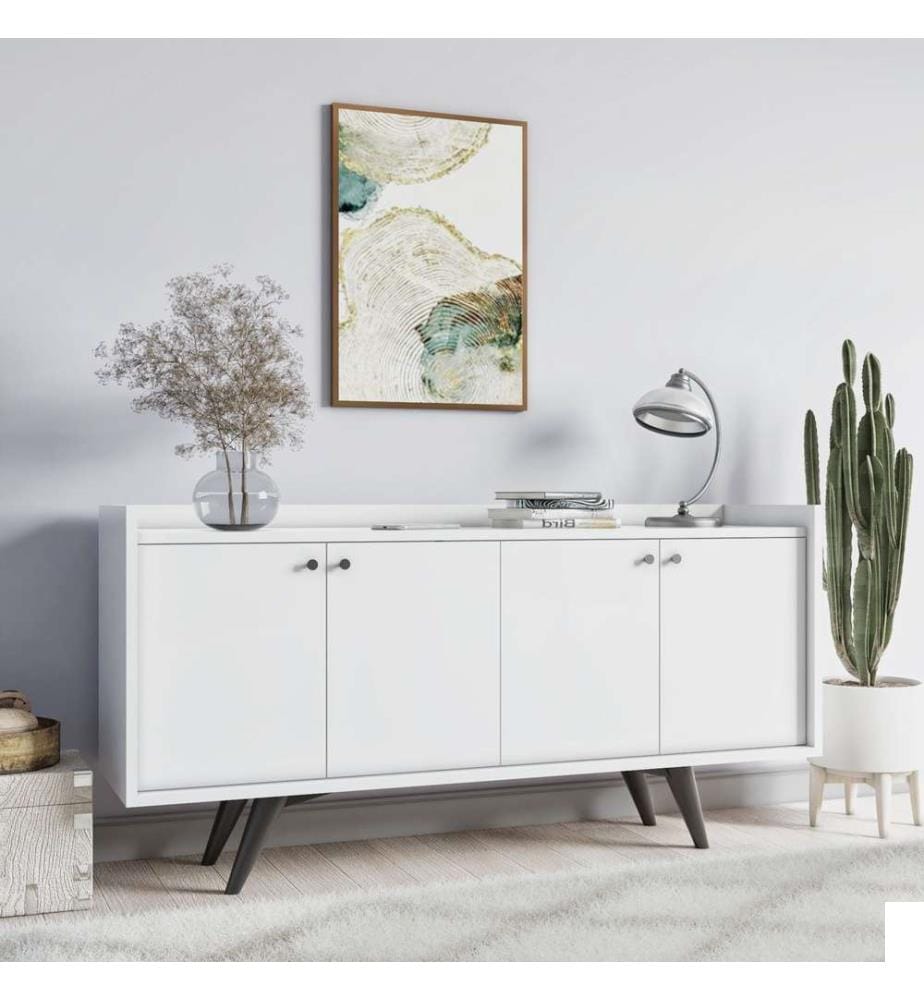 Console, blanc, panneau de particules mélaminé