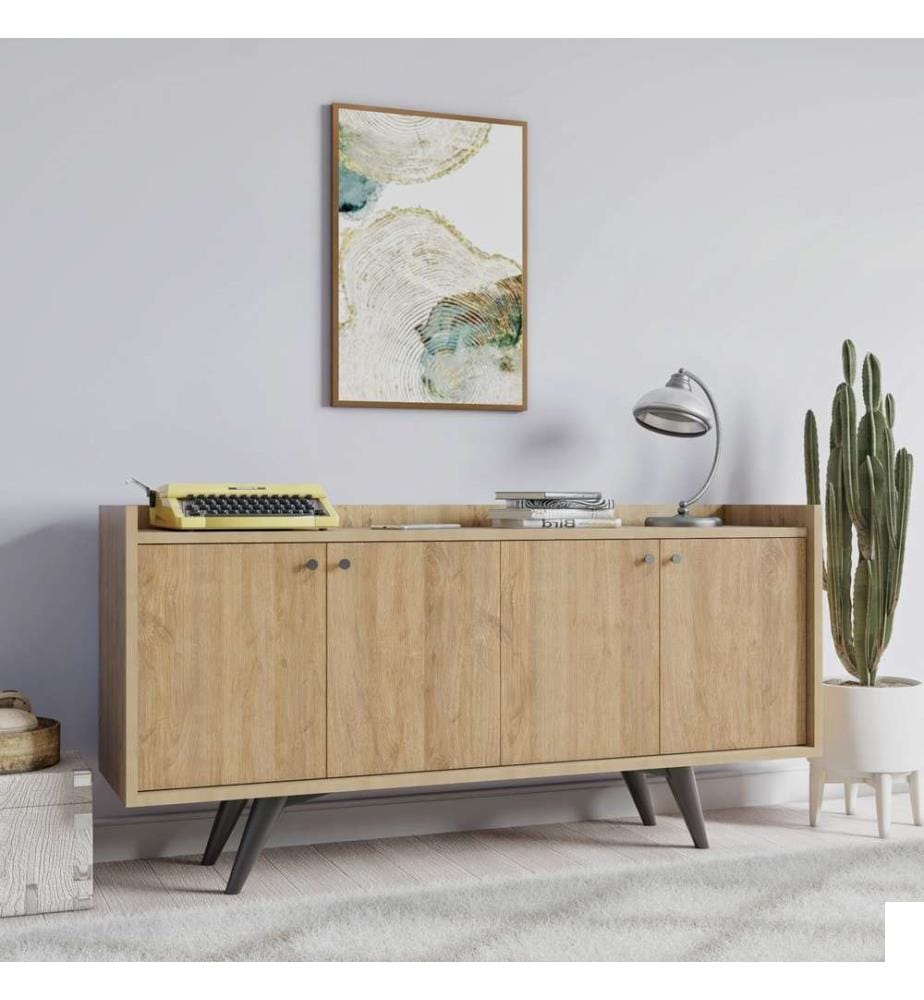 Console, chêne, panneau de particules mélaminé