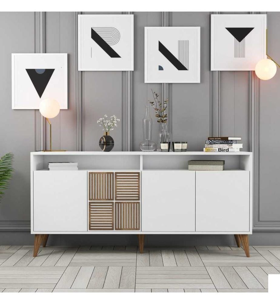 Console, blanc, panneau de particules mélaminé