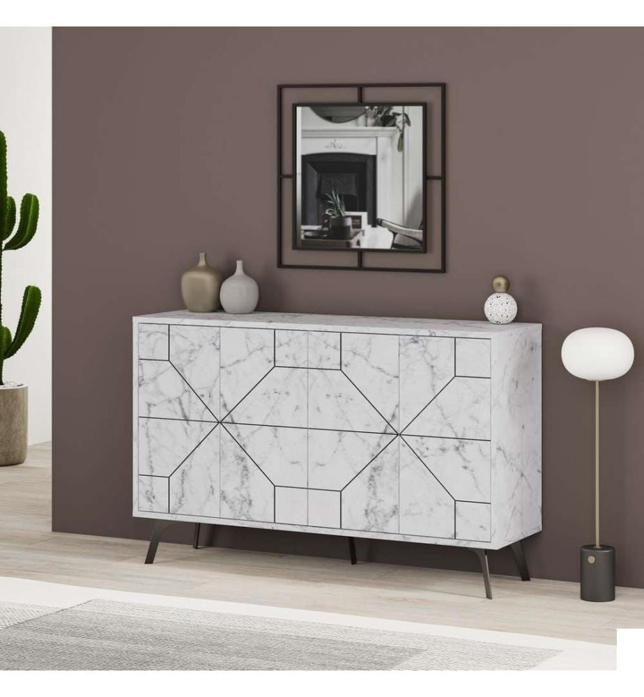 Console, blanc, panneau de particules mélaminé