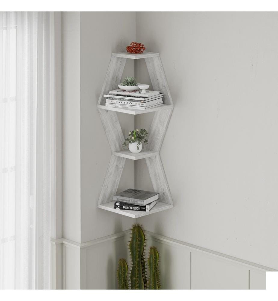 Etagère murale, blanc antique, panneau de particules mélaminé