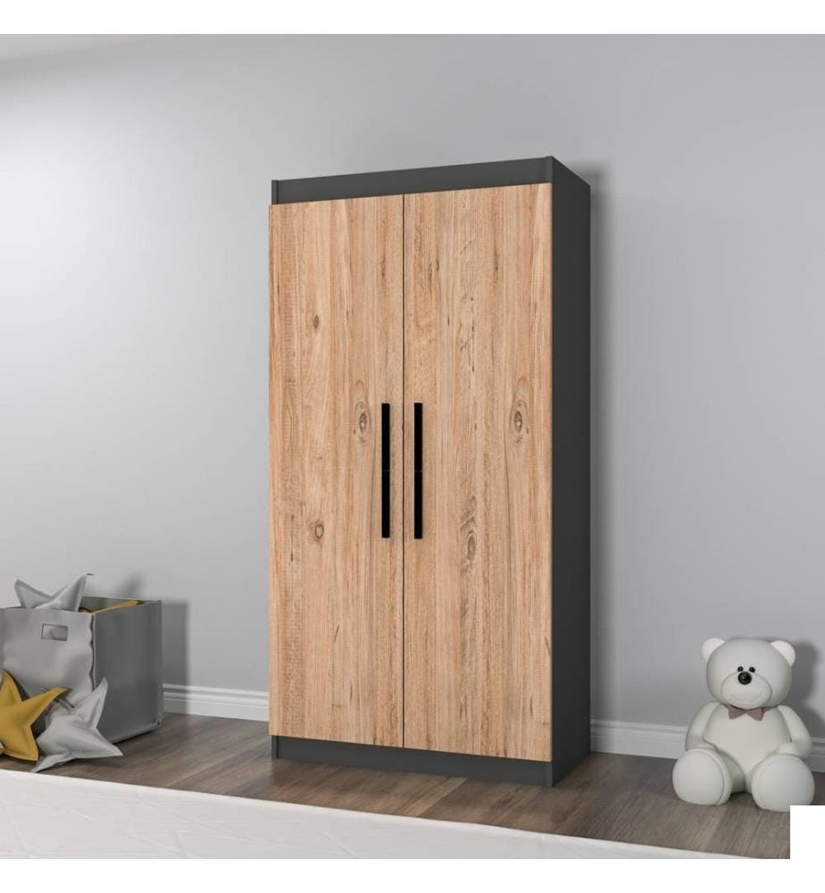 Armoire, pin atlantique, anthracite, panneau de particules mélaminé