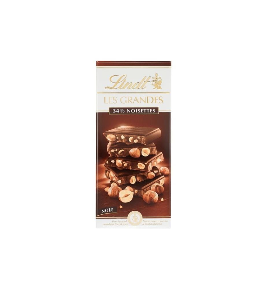 LINDT - Tablette de chocolat Les Grandes Noix Foncées 150 g