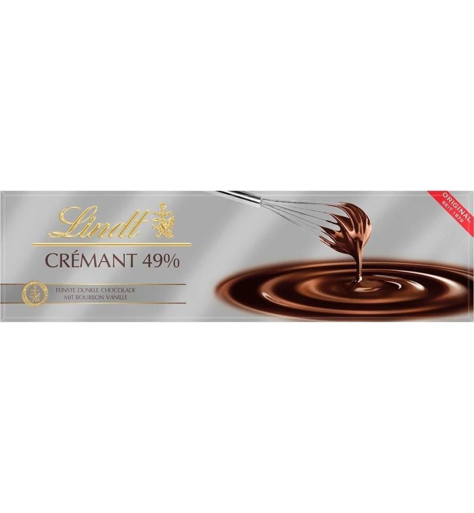 LINDT - Tablette de chocolat Crémant Dunkel 49% de cacao 300 g