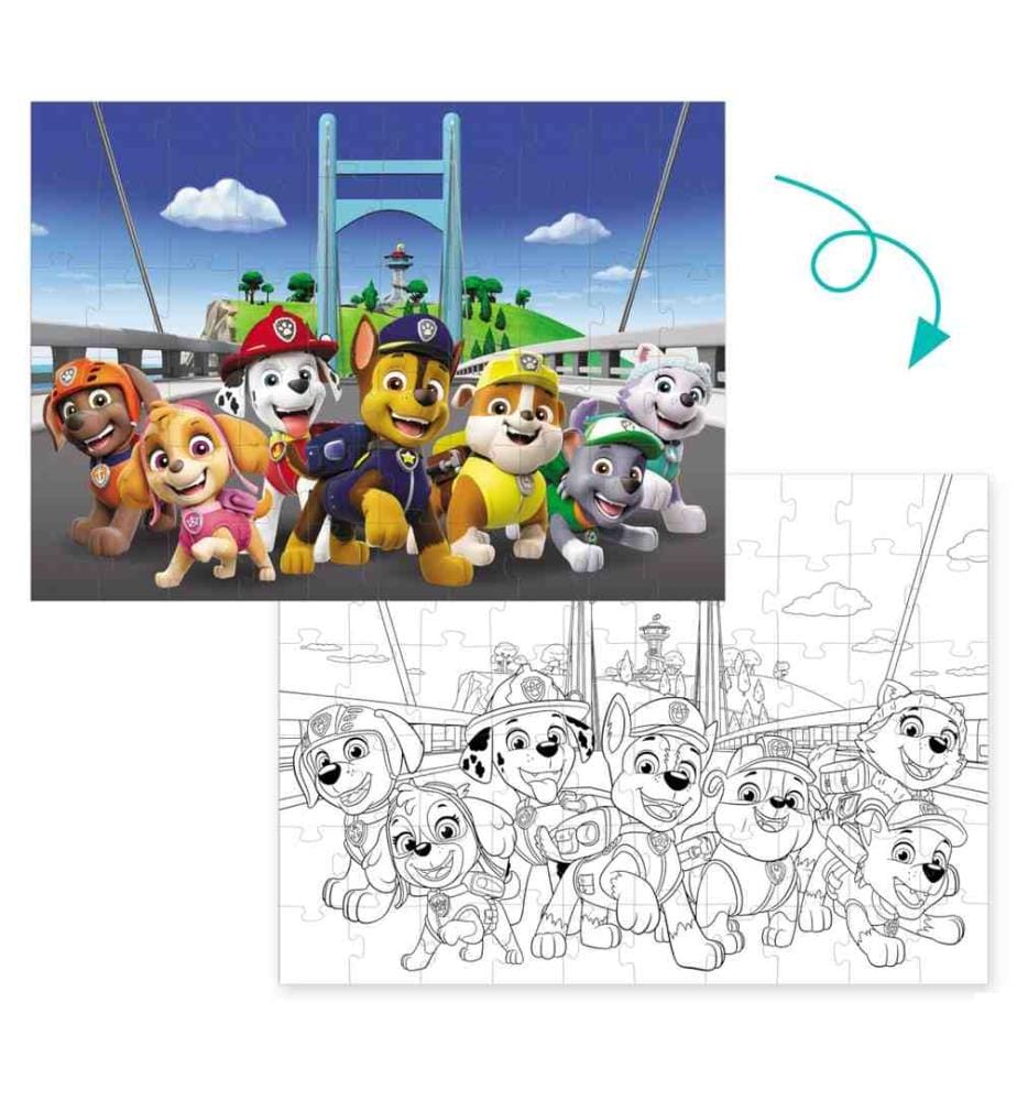 Puzzle à colorier 2en1 Paw Patrol 60 pièces 4a+