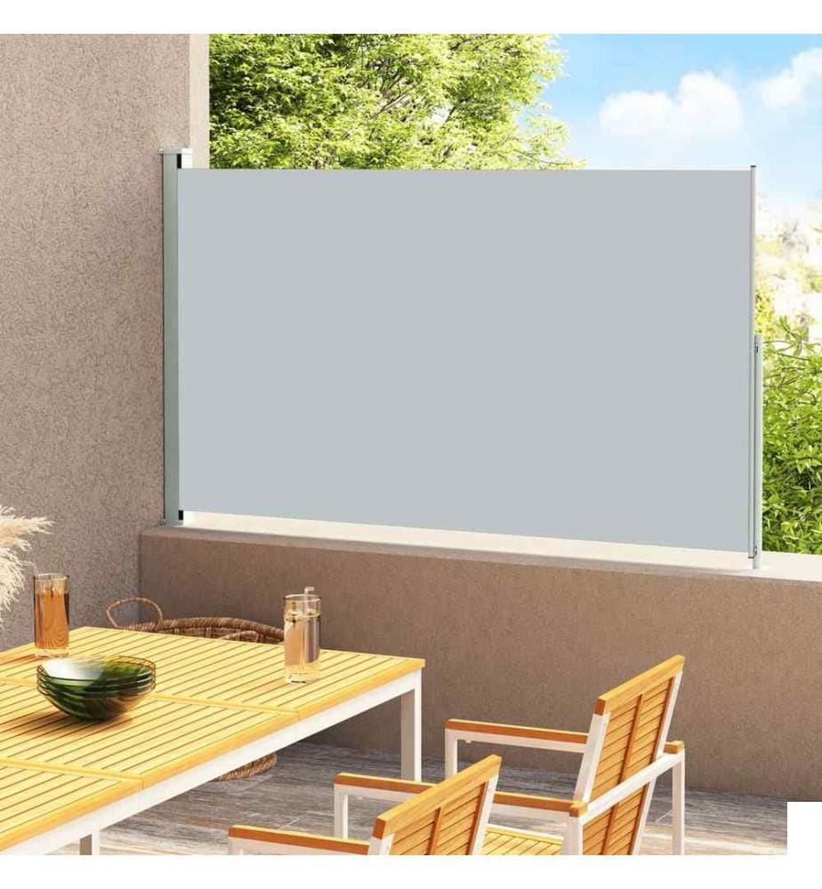 Auvent latéral rétractable de patio 220x300 cm Gris