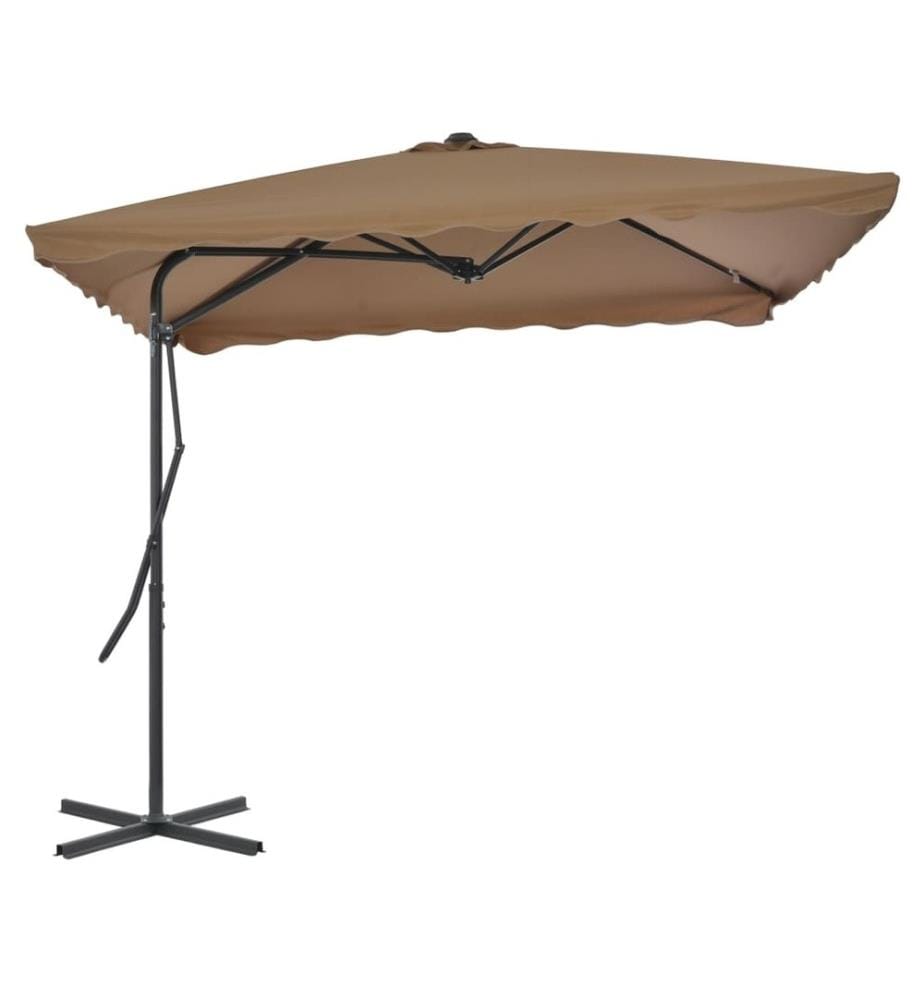 Parasol d'extérieur avec poteau en acier 250 x 250 cm Taupe