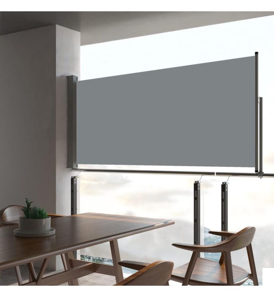 Auvent latéral rétractable de patio 60x300 cm Gris