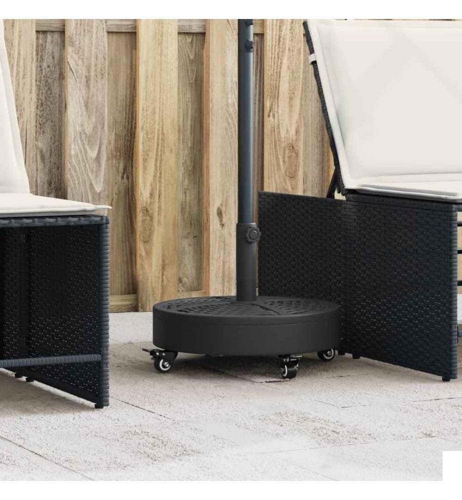 Base de parasol avec roues pour mâts Ø38 / 48 mm 27 kg rond