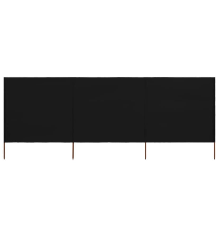 Paravent 3 panneaux Tissu 400 x 120 cm Noir