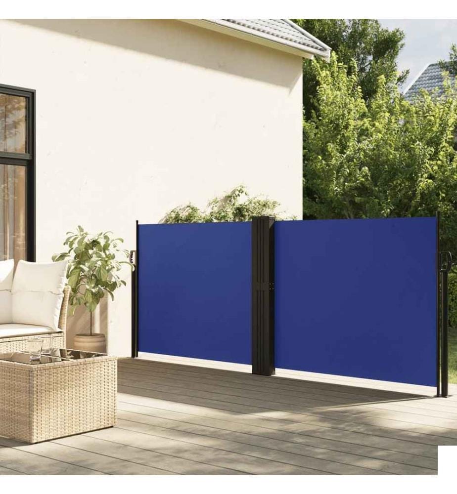 Auvent latéral rétractable Bleu 140x1200 cm