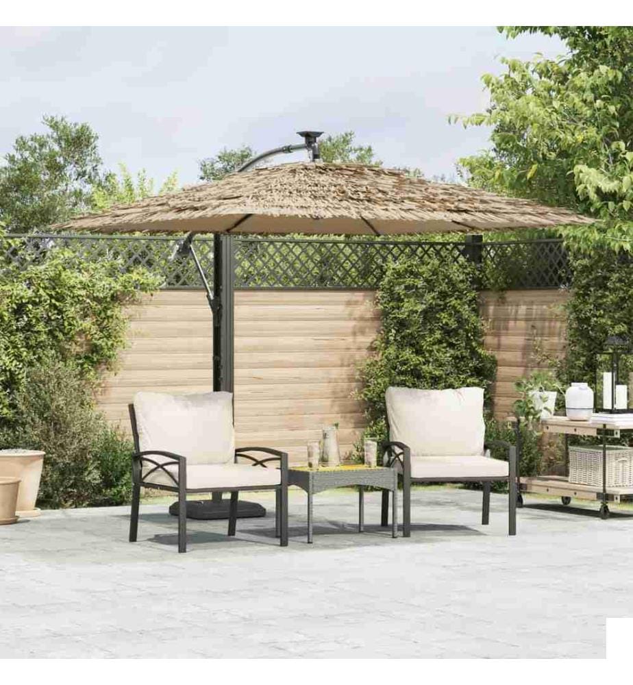 Parasol de jardin avec mât en acier marron 246x246x230 cm
