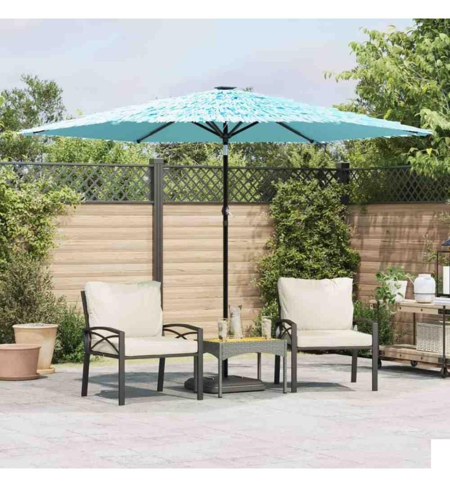 Parasol de jardin avec mât en acier bleu 288x288x225 cm