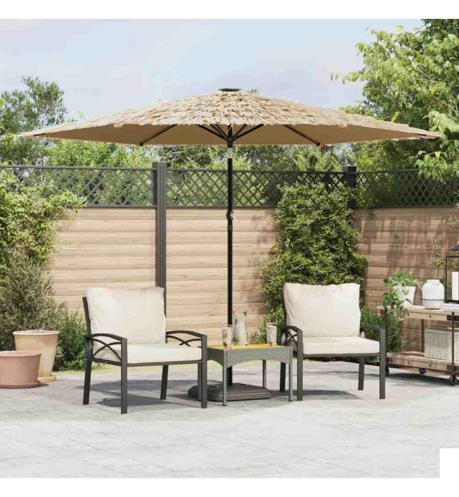 Parasol de jardin avec mât en acier marron 288x288x225 cm