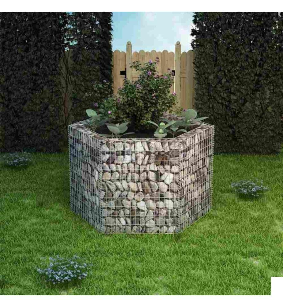Lit surélevé à gabion hexagonale 160x140x100 cm