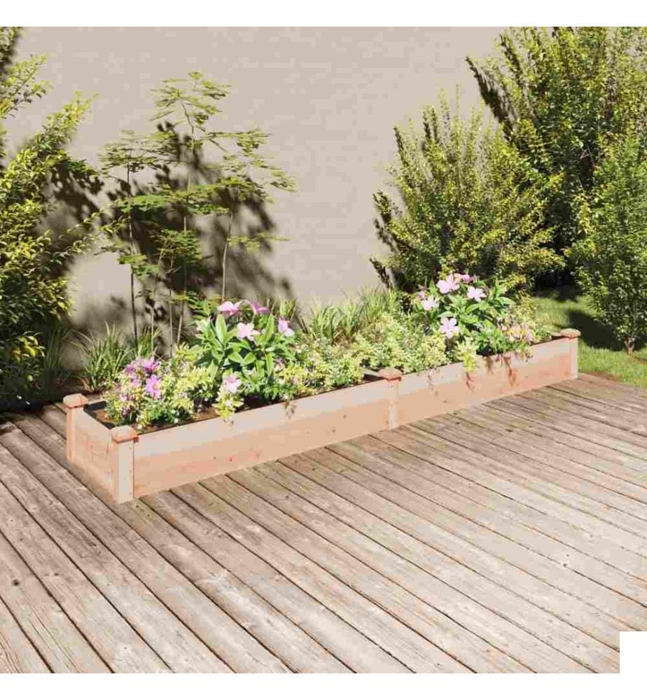 Lit surélevé de jardin doublure 240x45x25 cm bois massif sapin