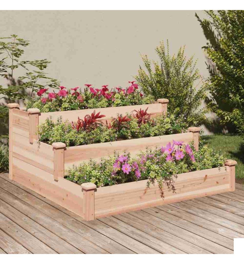 Lit surélevé de jardin 120x120x56 cm bois massif de sapin