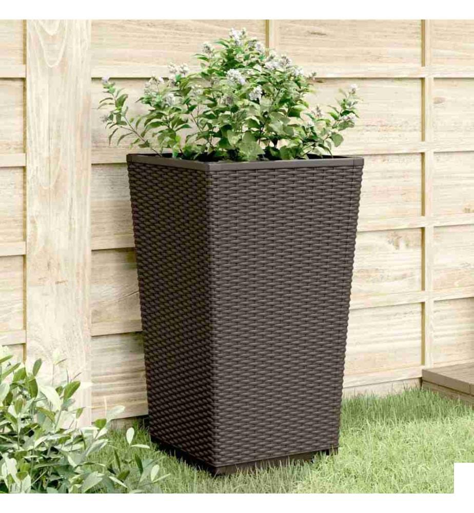 Jardinières 4 pcs marron 32,5x32,5x57 cm polypropylène