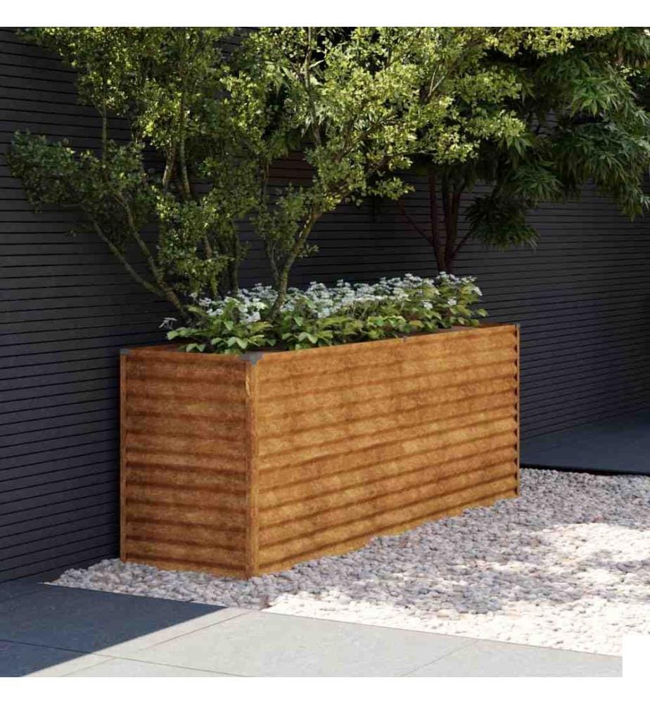 Lit surélevé de jardin 196x50x69 cm acier corten
