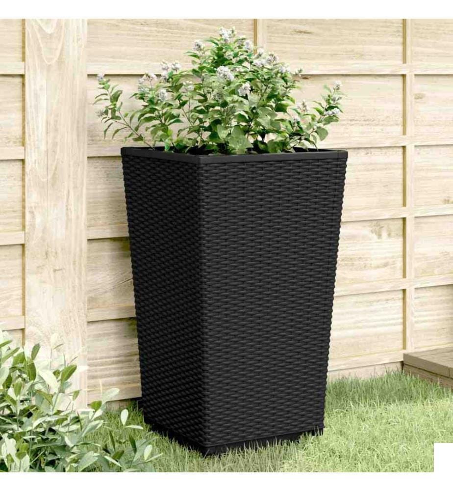 Jardinières 4 pcs noir 32,5x32,5x57 cm polypropylène
