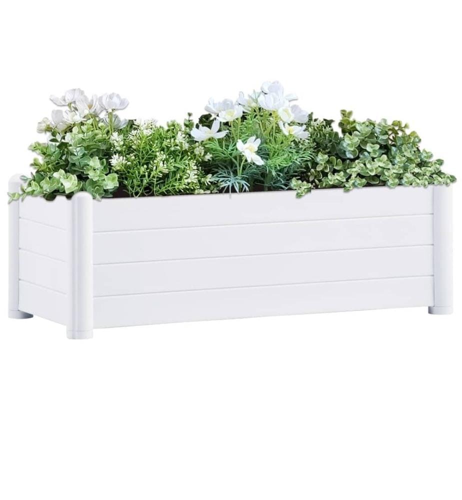 Lit surélevé de jardin PP Blanc 100x43x35 cm