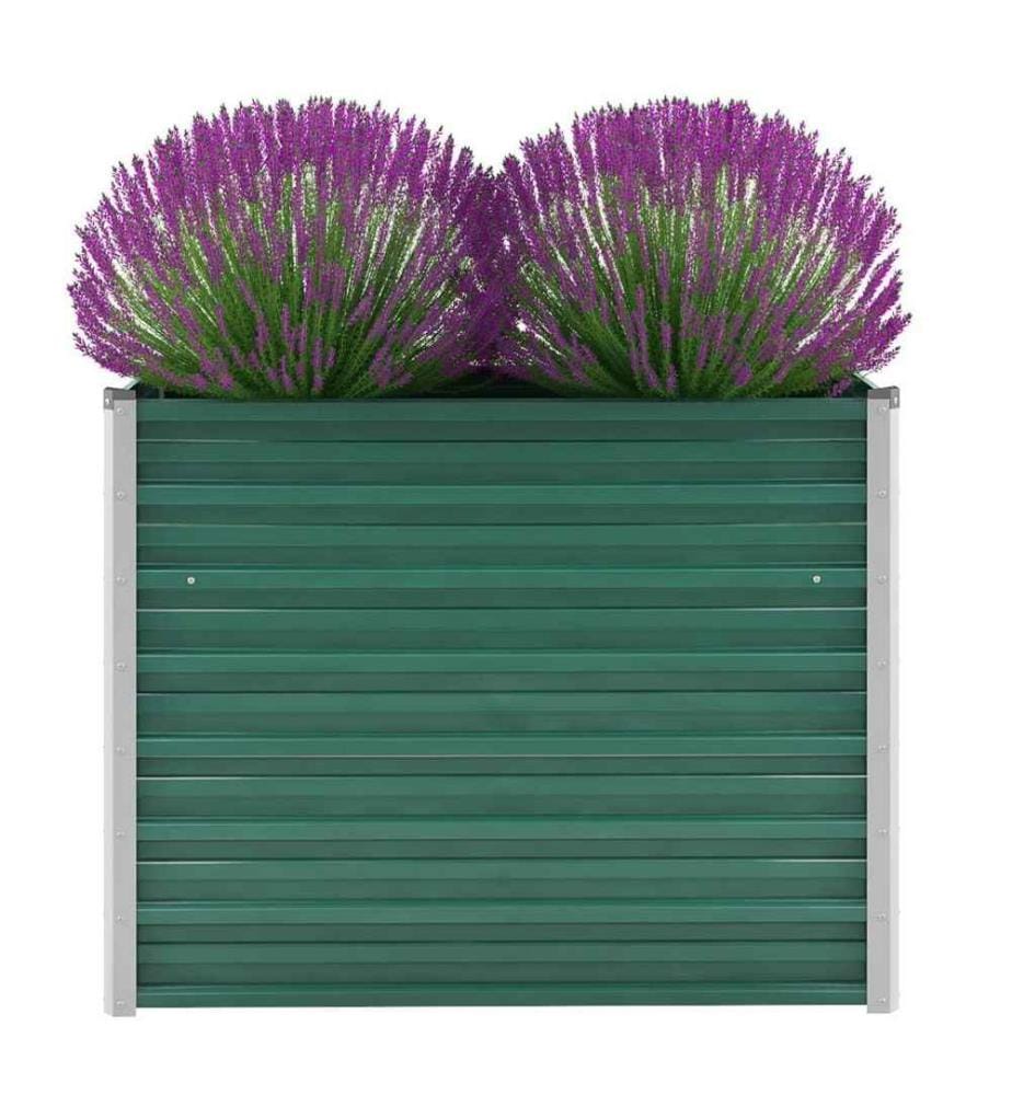 Lit surélevé de jardin Acier galvanisé 100x40x77 cm Vert