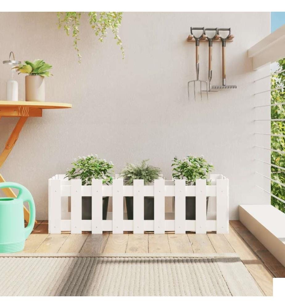 Lit surélevé de jardin design de clôture 100x30x30cm pin massif