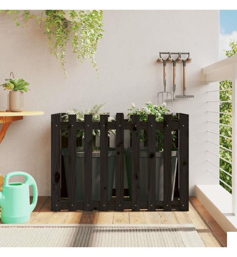 Lit surélevé de jardin design de clôture 100x50x70cm pin massif