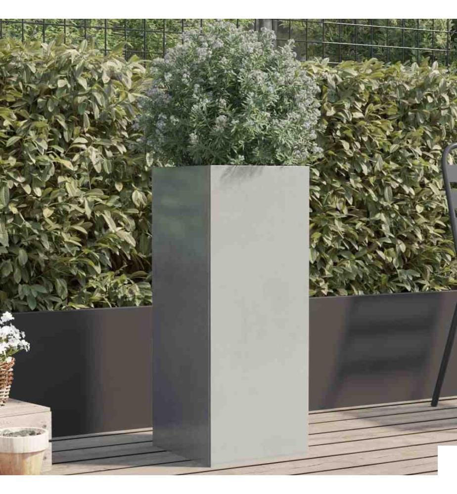 Jardinière argenté 32x29x75 cm acier inoxydable