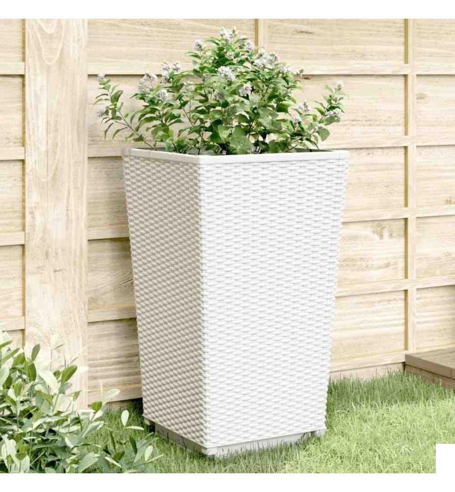Jardinières 4 pcs blanc 32,5x32,5x57 cm polypropylène