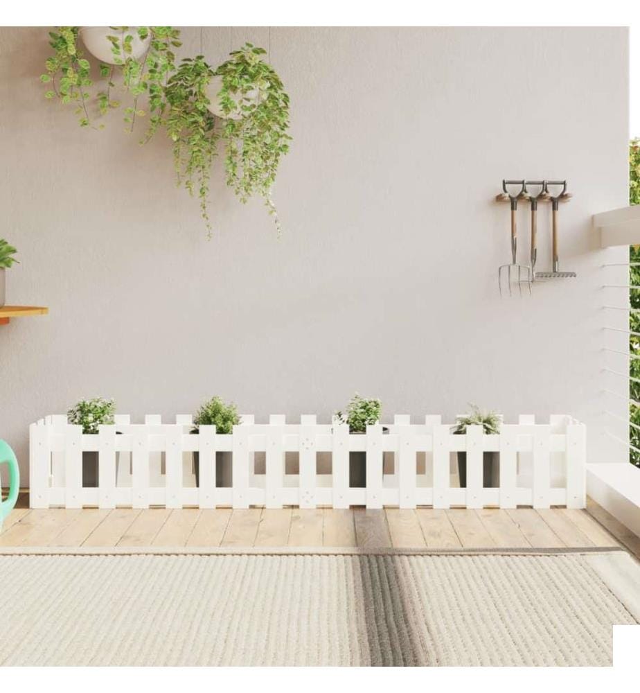 Lit surélevé de jardin design de clôture 200x30x30cm pin massif