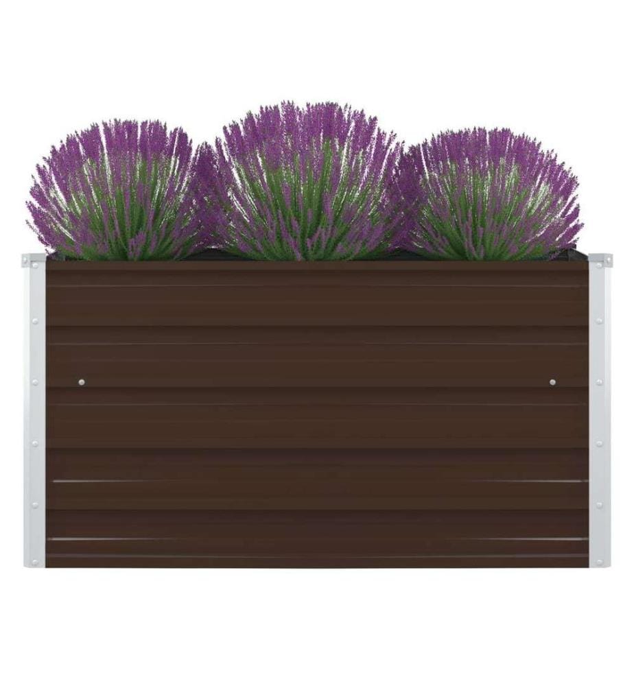 Jardinière 100 x 100 x 45 cm Acier galvanisé Marron