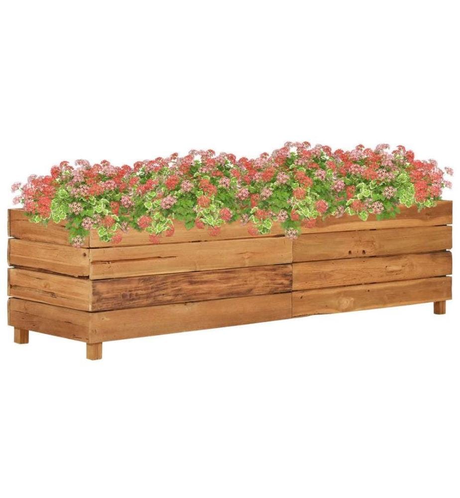 Lit surélevé 150x40x38 cm bois de teck recyclé et acier