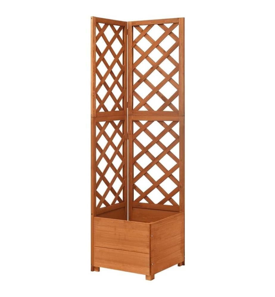 Jardinière d'angle en treillis 40x40x150cm Bois de sapin massif