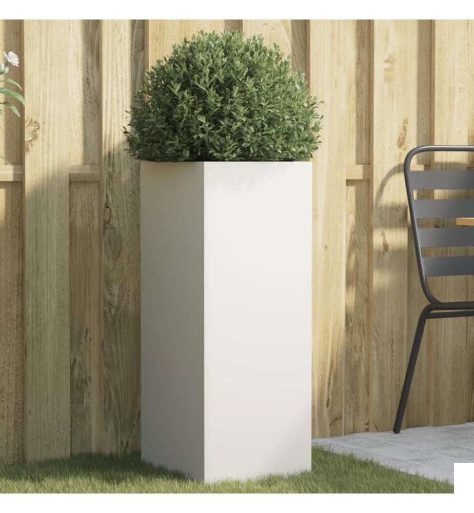 Jardinière blanc 32x29x75 cm acier laminé à froid